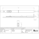 From The Anvil - Black 12" Flush/Slide Door Bolt | Sku. 33392 | Trade Door Handles.
