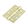 This is an image of Timco - Grade 13 Fire Door Hinges - Electro Brass Stainless Steel 101 x 76 x 3 (1 Pairs Box) 334027