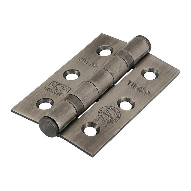 This is an image of Timco - Grade 7 Fire Door Hinges - Antique Brass 76 x 50 x 2.0 (1 Pairs Box) 334034
