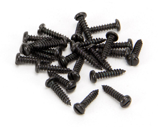 From The Anvil - Black 4 x 1/2" Round Head Screws (25) | Sku. 33403 | Trade Door Handles.
