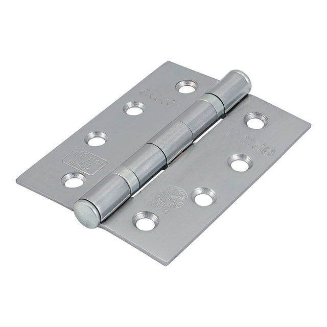 This is an image of Timco - Grade 11 Ball Bearing Fire Door Hinges - Satin Chrome 101 x 76 x 2.6 (1 Pairs TIMbag) 334040P