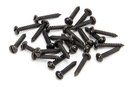 From The Anvil - Black 6 x 3/4" Round Head Screws (25) | Sku. 33409 | Trade Door Handles.