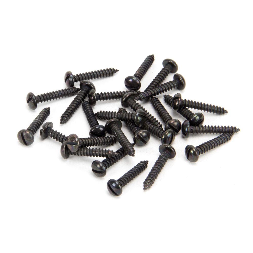 From The Anvil - Black 6 x 3/4" Round Head Screws (25) | Sku. 33409 | Trade Door Handles.