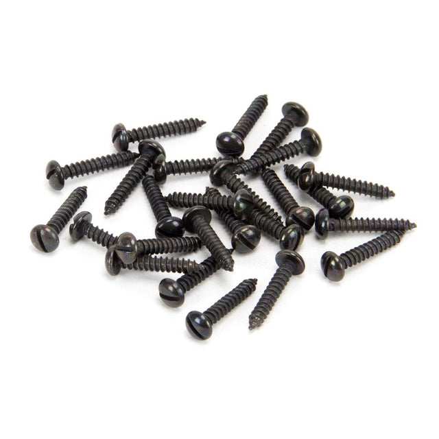 From The Anvil - Black 6 x 3/4" Round Head Screws (25) | Sku. 33409 | Trade Door Handles.