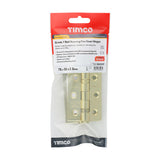 This is an image of Timco - Grade 7 Ball Bearing Fire Door Hinges - Electro Brass 76 x 50 x 2.0 (1 Pairs TIMpac) 334101P