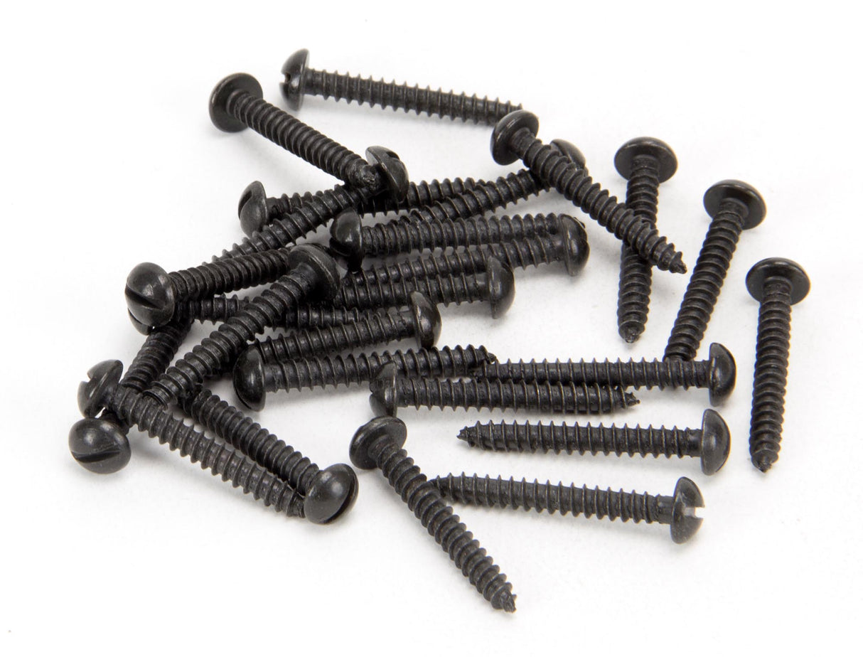 From The Anvil - Black 6 x 1" Round Head Screws (25) | Sku. 33410 | Trade Door Handles.