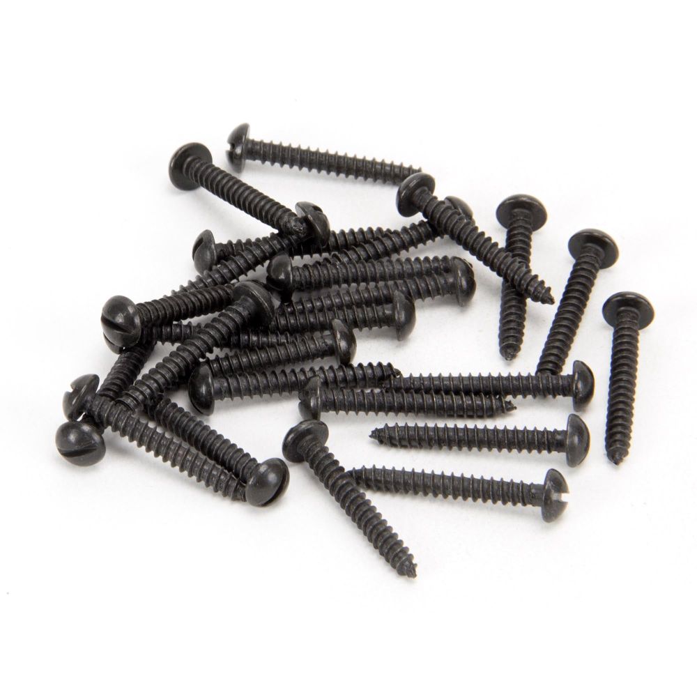 From The Anvil - Black 6 x 1" Round Head Screws (25) | Sku. 33410 | Trade Door Handles.