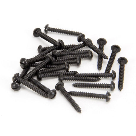 From The Anvil - Black 6 x 1" Round Head Screws (25) | Sku. 33410 | Trade Door Handles.