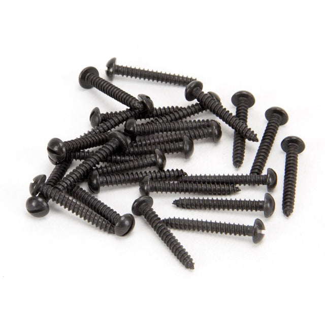 From The Anvil - Black 6 x 1" Round Head Screws (25) | Sku. 33410 | Trade Door Handles.