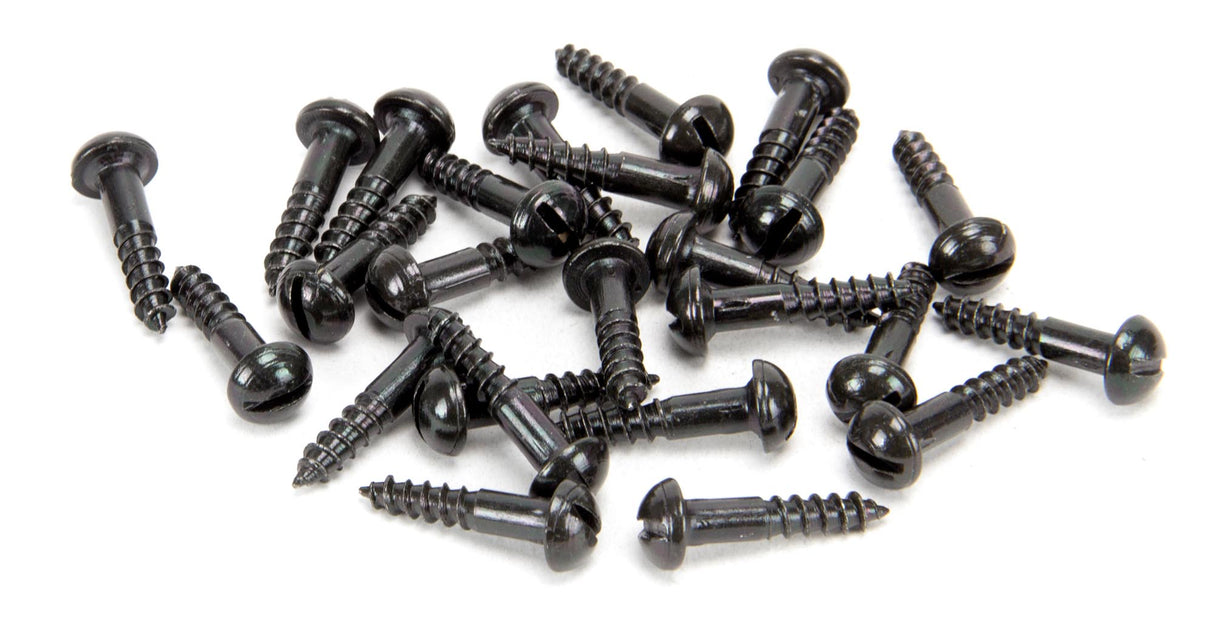 From The Anvil - Black 8 x 3/4" Round Head Screws (25) | Sku. 33414 | Trade Door Handles.