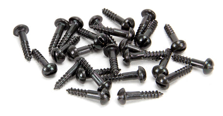 From The Anvil - Black 8 x 3/4" Round Head Screws (25) | Sku. 33414 | Trade Door Handles.