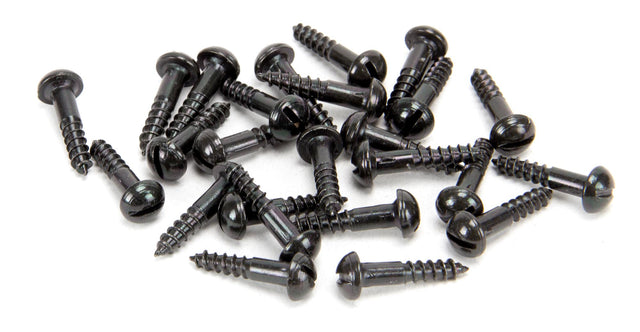 From The Anvil - Black 8 x 3/4" Round Head Screws (25) | Sku. 33414 | Trade Door Handles.