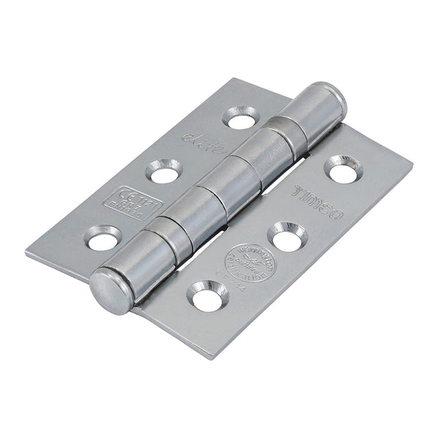 This is an image of Timco - Grade 7 Fire Door Hinges - Polished Chrome 76 x 50 x 2.0 (1 Pairs Box) 334159