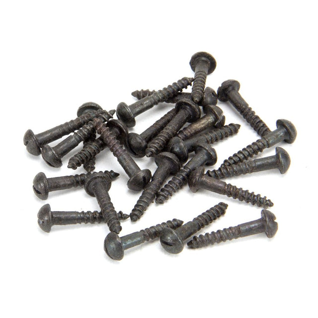 From The Anvil - Beeswax 8x1" Round Head Screws (25) | Sku. 33415 | Trade Door Handles.