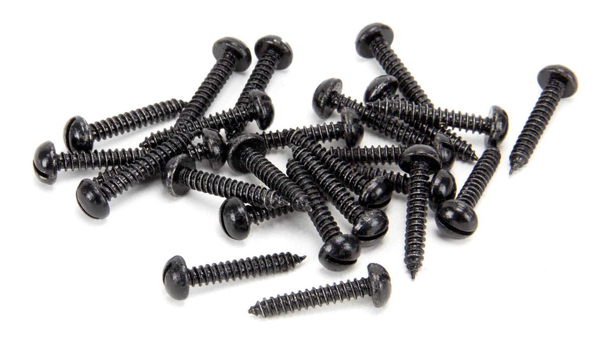 From The Anvil - Black 8 x 1" Round Head Screws (25) | Sku. 33418 | Trade Door Handles.