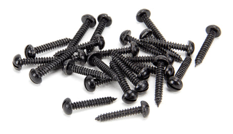From The Anvil - Black 8 x 1" Round Head Screws (25) | Sku. 33418 | Trade Door Handles.
