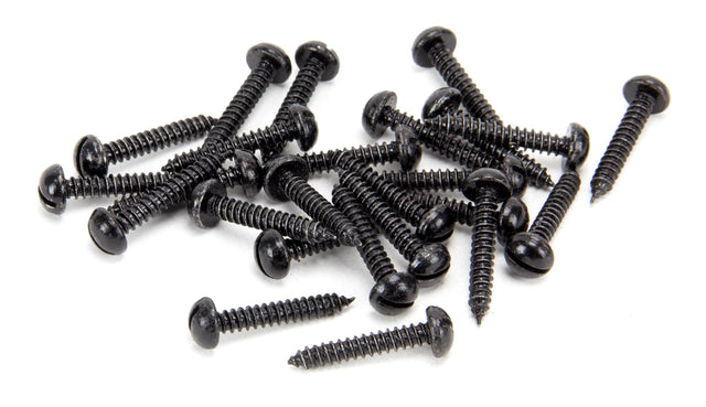 From The Anvil - Black 8 x 1" Round Head Screws (25) | Sku. 33418 | Trade Door Handles.