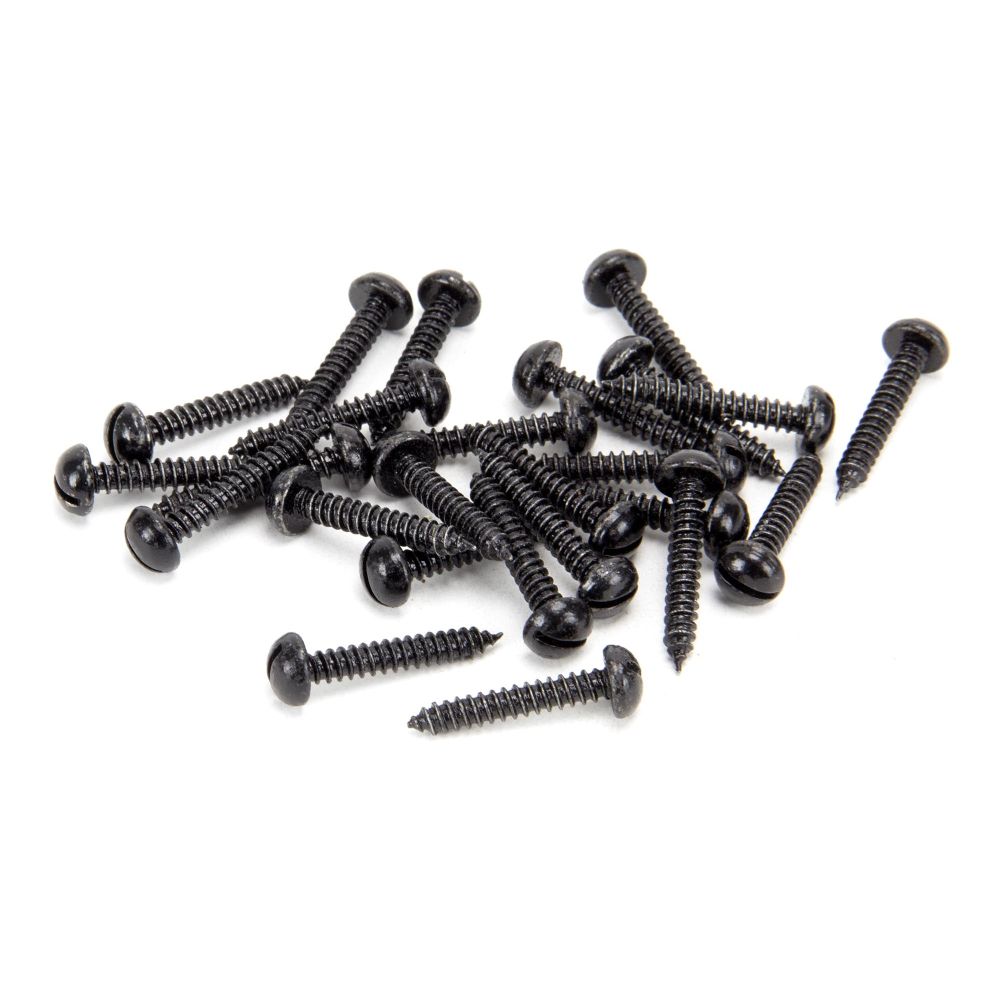 From The Anvil - Black 8 x 1" Round Head Screws (25) | Sku. 33418 | Trade Door Handles.
