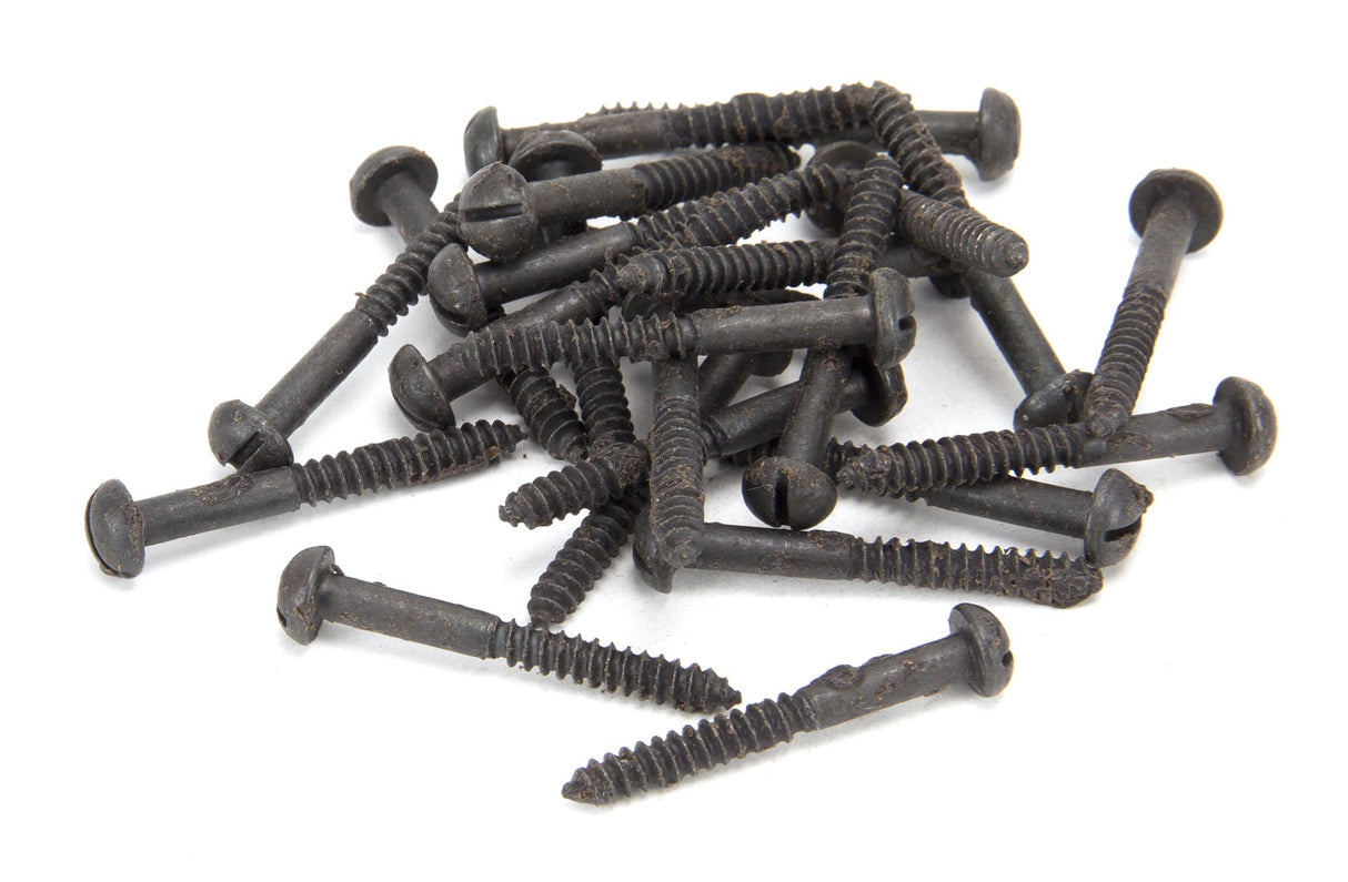 From The Anvil - Beeswax 10 x 1 1/2" Round Head Screws (25) | Sku. 33419 | Trade Door Handles.
