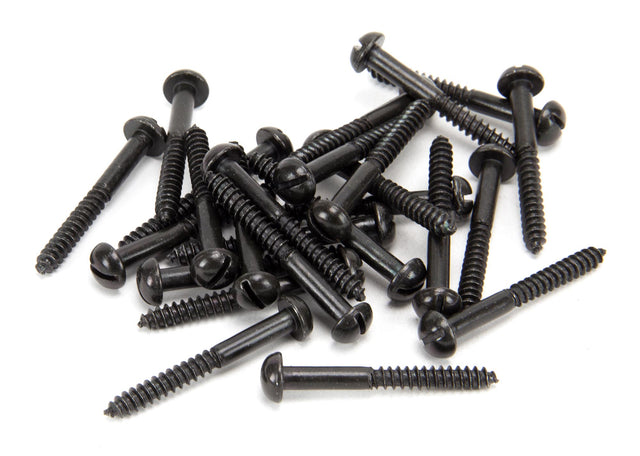 From The Anvil - Black 10 x 1 1/2" Round Head Screws (25) | Sku. 33420 | Trade Door Handles.