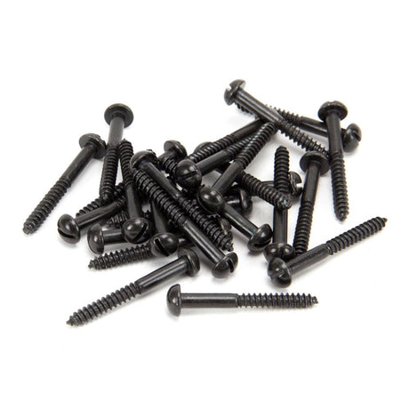 From The Anvil - Black 10 x 1 1/2" Round Head Screws (25) | Sku. 33420 | Trade Door Handles.