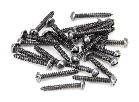 From The Anvil - Pewter 6 x 1" Round Head Screws (25) | Sku. 33427 | Trade Door Handles.