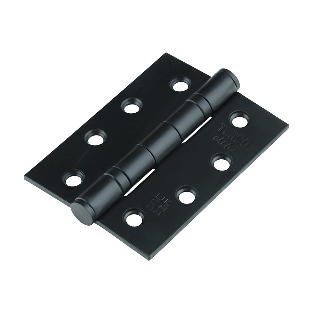 This is an image of Timco - Grade 13 Fire Door Hinges - Matt Black Stainless Steel 101 x 76 x 3 (1 Pairs Box) 334308