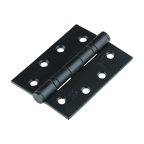 This is an image of Timco - Grade 13 Fire Door Hinges - Matt Black Stainless Steel 101 x 76 x 3 (1 Pairs Box) 334308