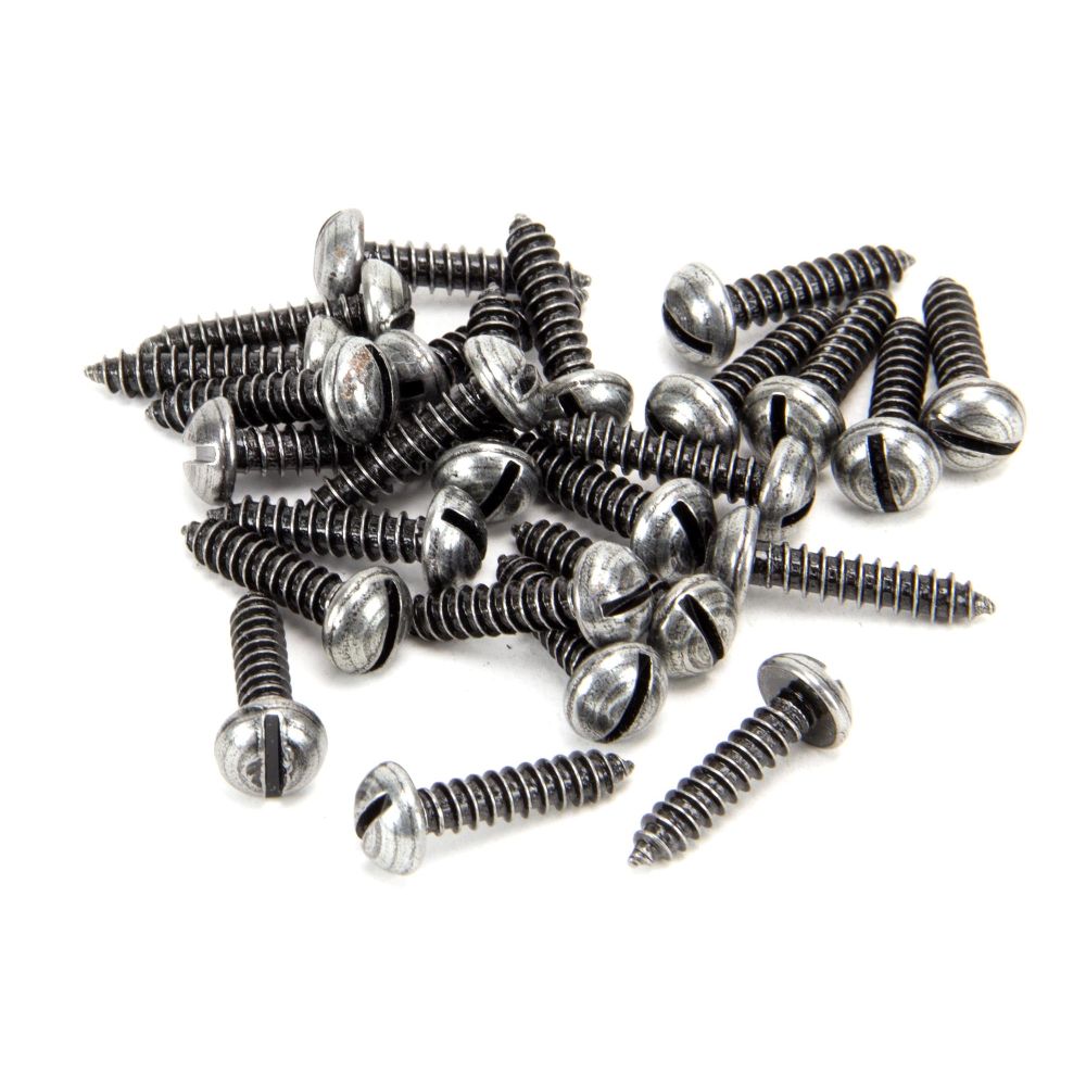 From The Anvil - Pewter 8 x 3/4" Round Head Screws (25) | Sku. 33431 | Trade Door Handles.