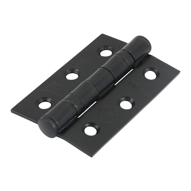This is an image of Timco - Grade 7 Ball Bearing Fire Door Hinges - Epoxy Black 76 x 50 x 2.0 (1 Pairs TIMpac) 334321P