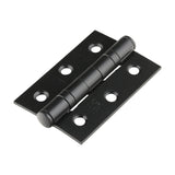 This is an image of Timco - Grade 7 Fire Door Hinges - Epoxy Black 76 x 50 x 2.0 (1 Pairs Box) 334321
