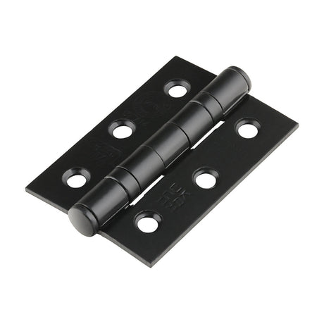 This is an image of Timco - Grade 7 Fire Door Hinges - Epoxy Black 76 x 50 x 2.0 (1 Pairs Box) 334321