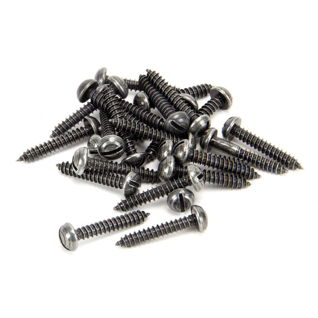 From The Anvil - Pewter 8 x 1" Round Head Screws (25) | Sku. 33433 | Trade Door Handles.