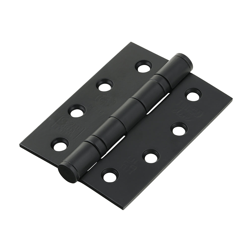 This is an image of Timco - Grade 13 Fire Door Hinges - Matt Black Stainless Steel 101 x 76 x 3 (1.5 Pairs Box) 334366