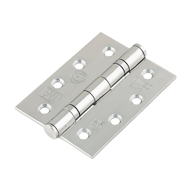 This is an image of Timco - Grade 13 Fire Door Hinges - Polished Stainless Steel 101 x 76 x 3 (1.5 Pairs Box) 334444