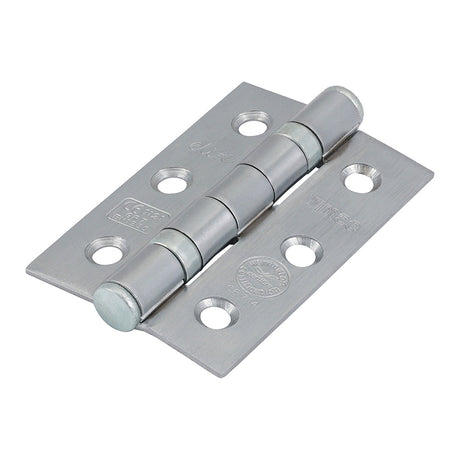 This is an image of Timco - Grade 7 Fire Door Hinges - Satin Chrome 76 x 50 x 2.0 (1 Pairs Box) 334654