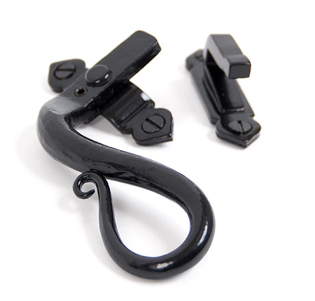 From The Anvil - Black Locking Shepherd's Crook Fastener - LH | Sku. 33468 | Trade Door Handles.