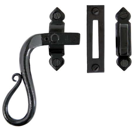 From The Anvil - Black Locking Shepherd's Crook Fastener - LH | Sku. 33468 | Trade Door Handles.