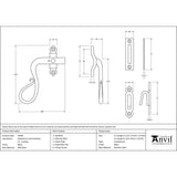 From The Anvil - Black Locking Shepherd's Crook Fastener - LH | Sku. 33468 | Trade Door Handles.