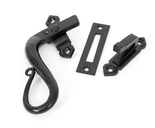 From The Anvil - Black Locking Shepherd's Crook Fastener - LH | Sku. 33468 | Trade Door Handles.