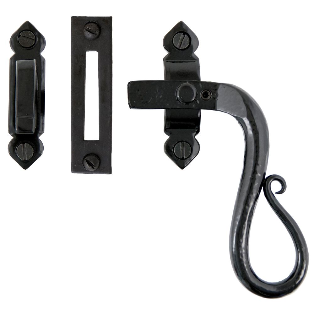 From The Anvil - Black Locking Shepherd's Crook Fastener - RH | Sku. 33469 | Trade Door Handles.