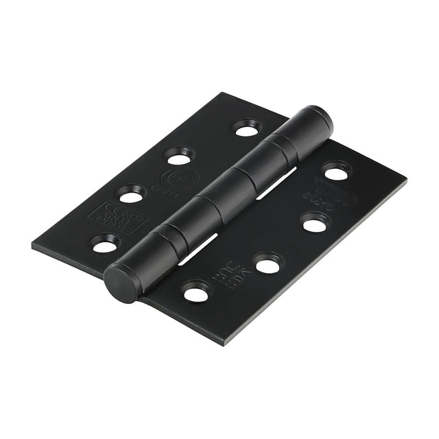 This is an image of Timco - Grade 13 Fire Door Hinges - Matt Black Stainless Steel 101 x 76 x 3 (1.5 Pairs Blister Pack) 334741
