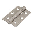 This is an image of Timco - Grade 7 Fire Door Hinges - Satin Nickel 76 x 50 x 2.0 (1 Pairs Box) 334789