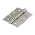 This is an image of Timco - Grade 13 Fire Door Hinges - Polished Stainless Steel 101 x 76 x 3 (1 Pairs Blister Pack) 334843