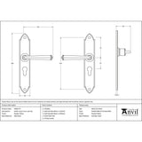 From The Anvil - Pewter Gothic Lever Euro Lock Set | Sku. 33604/47 | Trade Door Handles.