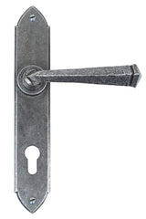 From The Anvil - Pewter Gothic Lever Espag. Lock Set | Sku. 33604 | Trade Door Handles.