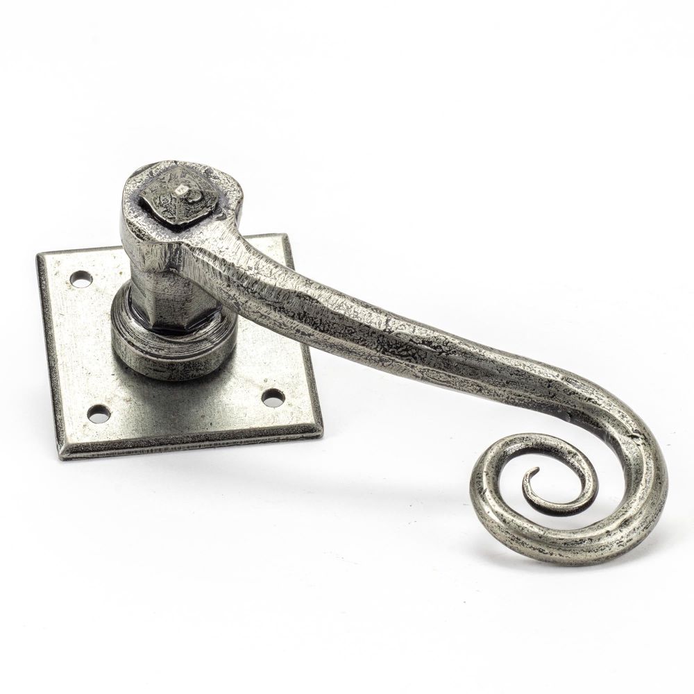 From The Anvil - Pewter Monkeytail Lever on Rose Set (Diamond) | Sku. 33612 | Trade Door Handles.