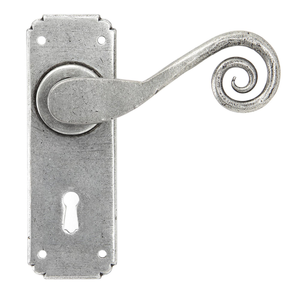 From The Anvil - Pewter Monkeytail Lever Lock Set | Sku. 33615 | Trade Door Handles.