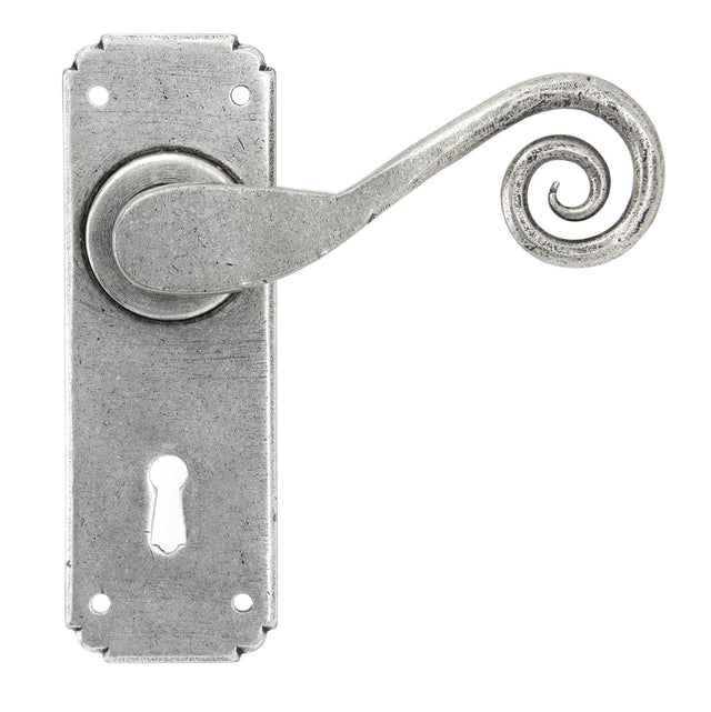From The Anvil - Pewter Monkeytail Lever Lock Set | Sku. 33615 | Trade Door Handles.