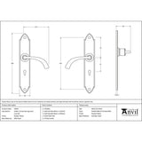 From The Anvil - Pewter Gothic Curved Sprung Lever Lock Set | Sku. 33634 | Trade Door Handles.
